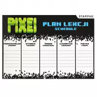 6. Starpak Plan Lekcji A5 z Naklejkami na Zeszyt Pixel 591762