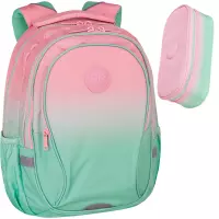 1. CoolPack Zestaw Szkolny Gradient Strawberry 2el. Plecak Factor X F002754 + Piórnik F062754