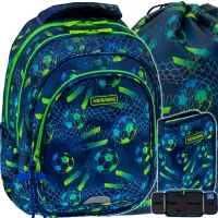 1. AstraBag Zestaw Szkolny Football 3el. Plecak AB300 502026022 + Worek 507026011 + Piórnik 503026032