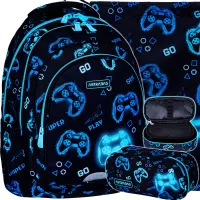 1. AstraBag Zestaw Szkolny 3el Plecak AB300 Go Playing 502024100 + Worek 507024013 + Piórnik 503024062