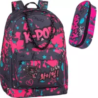 1. CoolPack Zestaw Szkolny K-Pop Dark 2el. Plecak Cross F026036 + Piórnik F062036
