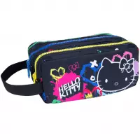 1. CoolPack Primus Piórnik Saszetka Trzykomorowa Prostokątna Black Neon Hello Kitty F060034