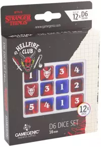 1. Gamegenic: Stranger Things - D6 Dice Set - Hellfire Club (12x)