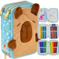 11. AstraBag Piórnik Trzykomorowy z Wyposażeniem AC31 Fluffy Capy 503026026