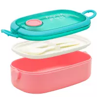 4. Astra Aqua Pure Śniadaniówka ze Sztućcami Różowo-Miętowa 511025027