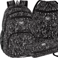 1. CoolPack Zestaw Szkolny Black Cats 3el. Plecak Pick F099894+ Worek F070894 + Piórnik F062894