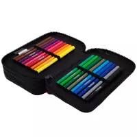 4. CoolPack Jumper 3 Piórnik Trzykomorowy Z Wyposażeniem K-Pop Dark F067036