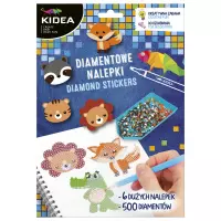 1. Kidea Zestaw Kreatywny Naklejki Diamentowe Zwierzęta 525161
