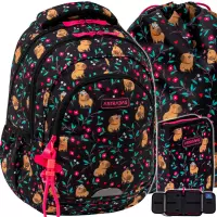 1. AstraBag Zestaw Szkolny Flower Capy 3el. Plecak AB330 502026012 + Worek 507026006 + Piórnik 503026018
