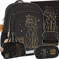 1. Starpak Zestaw Szkolny 4el. Złoty Kotek Plecak 507689 + Worek 529469 + Piórnik 507690 + Torba 517338