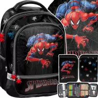 1.  Paso Zestaw Szkolny 3el Spiderman Black Plecak SP26FF-260 + Piórnik SP26FF-P001 + Worek SP26FF-712