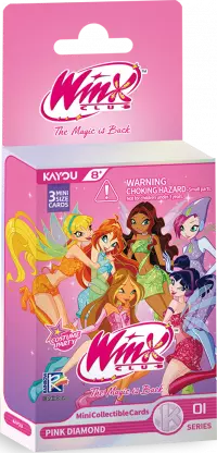1. Winx Club Mini Collectible Cards: Costume Party 001 - Pink Diamond Mini Box Display (8)