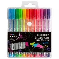 1. Kidea Długopis Żelowy Fluo 12 Kolorów 571822