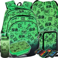 1. CoolPack Zestaw Szkolny Game Over Gradient Green 5el. Plecak Jerry F029969 + Worek F159969 + Piórnik F066969 + Z17969 + Z18969