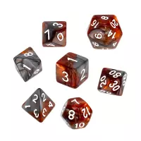 10. Komplet kości REBEL RPG - Dwukolorowe - Brązowo-szare
