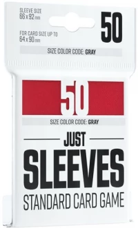 1. Gamegenic: Just Sleeves - Standard Card Game Sleeves (66x91 mm) - Koszulki na karty - Czerwone, 50 sztuk