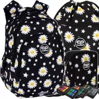 1. CoolPack Zestaw Szkolny Daisy Black 3el. Plecak Prime Pro F162817 + Worek F070817 + Piórnik F067817