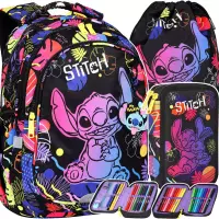 1. CoolPack Jerry Zestaw Szkolny Stitch 3el Plecak Black F029886 + Piórnik F066886 + Worek F054886