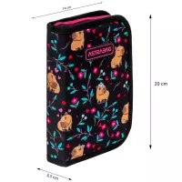 6. AstraBag Piórnik AC1 Pojedynczy Dwuklapkowy bez Wyposażenia Flower Capy 503026018