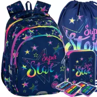 1. CoolPack Zestaw Szkolny Stars 3el. Plecak Jerry F029960 + Worek F159960 + Piórnik F066960