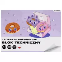 2. Starpak Blok Techniczny A4 Biały Kawaii 1szt 592248