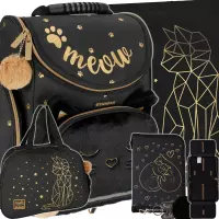 1. Starpak Zestaw Szkolny Czarny Kotek z Futerkiem 4el. Tornister 529687 + Piórnik 531578 + Worek 529469 + Torba 517338