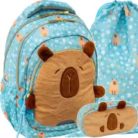 1. AstraBag Zestaw Szkolny Fluffy Capy 3el. Plecak AB330 502026018 + Worek 507026009 + Piórnik 503026027