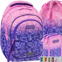 1. AstraBag Zestaw Szkolny Kitty 3el. Plecak AB330 502026006 + Worek 507026003 + Piórnik 503026008