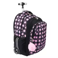 6. St.Right Plecak Szkolny Na Kółkach TB-01 Pink Checkered 682131