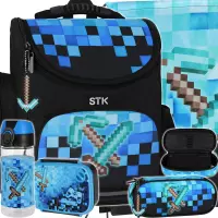 1. Starpak Zestaw 5el. Pixel Blue Tornister 552620 + Worek 552613 + Piórnik 552636 + 558659 + 558652 558655