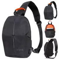 1. R-Bag Plecak Męski na Ramię z USB Photon Black Z101