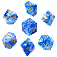 1. Komplet kości REBEL RPG - Dwukolorowe - Niebiesko-białe 