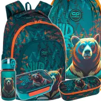 1. CoolPack Zestaw Szkolny Bear 5el. Plecak Prime Pro F162968 + Worek F159968 + Piórnik F062968 + Z17968 + Z18968