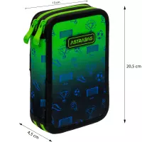 9. AstraBag Piórnik AC21 Dwukomorowy z Wyposażeniem Ombre Football 503026068