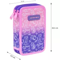 5. AstraBag Piórnik AC2 Dwukomorowy bez Wyposażenia Kitty 503026009