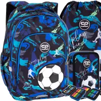 1. CoolPack Zestaw Szkolny Football Navy 3el. Plecak Prime Pro F162967 + Worek F159967 + Piórnik F066967