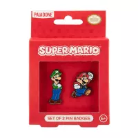 1. Zestaw Emmaliowanych Przypinek Super Mario - Mario i Luigi