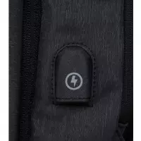 12. R-Bag Plecak Męski na Laptopa 15" z USB Hopper Black Z031