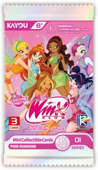 2. Winx Club Mini Collectible Cards: Costume Party 001 - Pink Diamond Mini Box Display (8)