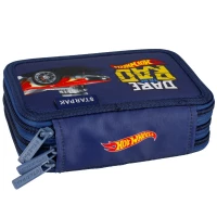 3. Starpak Piórnik Trzykomorowy z Wyposażeniem Hot Wheels Granatowy 486071