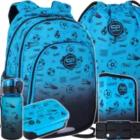 1. CoolPack Zestaw Szkolny Football 2T Blue 5el. Plecak Prime Pro F162008 + Worek F159008 + Piórnik F076008 + Z17008 + Z18008