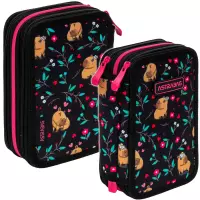 1. AstraBag Piórnik Trzykomorowy z Wyposażeniem AC31 Flower Capy 503026019