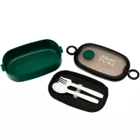 4. Astra Aqua Pure Śniadaniówka ze Sztućcami Zielono-Czarna 511025029