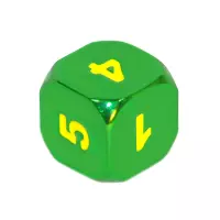 5. Komplet kości REBEL RPG - Metal - Zieleń z żółtymi numerami