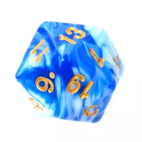 8. Komplet kości REBEL RPG - Dwukolorowe - Niebiesko-białe 