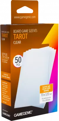 1. Gamegenic: Board Game Sleeves - Tarot (73x122 mm) - Koszulki na Karty - Clear - 50 sztuk