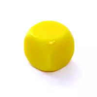 1. Kość REBEL matowa 6 Ścian - 16 mm - Bez symboli - Żółta