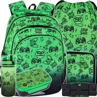 1. CoolPack Zestaw Szkolny Game Over Gradient Green 5el. Plecak Jerry F029969 + Worek F159969 + Piórnik F076969 + Z17969 + Z18969