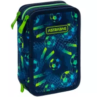 6. AstraBag Piórnik Trzykomorowy z Wyposażeniem AC31 Football 503026034