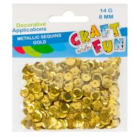 1. Craft With Fun Cekiny łamane Okrągłe Metaliczne Żółte 290856